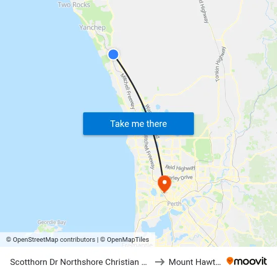 Scotthorn Dr Northshore Christian Grammar to Mount Hawthorn map