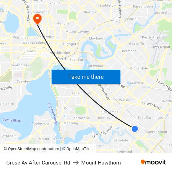 Grose Av After Carousel Rd to Mount Hawthorn map