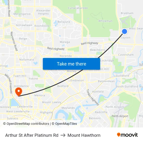 Arthur St After Platinum Rd to Mount Hawthorn map