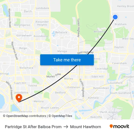Partridge St After Balboa Prom to Mount Hawthorn map