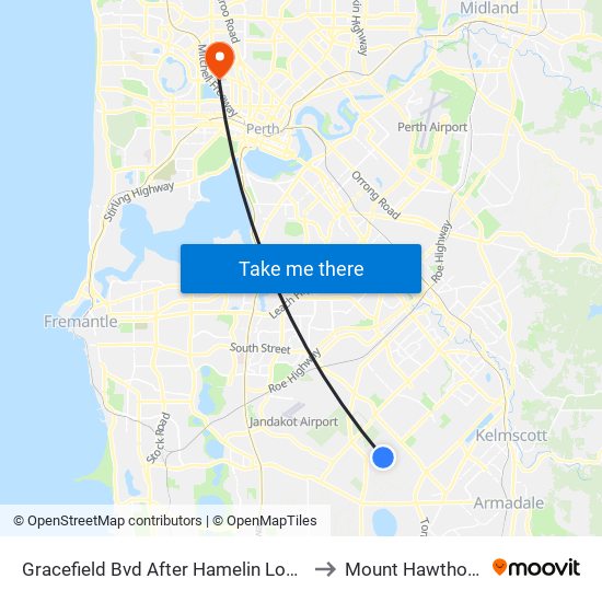 Gracefield Bvd After Hamelin Loop to Mount Hawthorn map