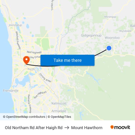 Old Northam Rd After Haigh Rd to Mount Hawthorn map