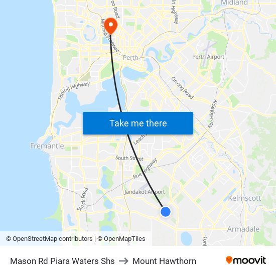 Mason Rd Piara Waters Shs to Mount Hawthorn map