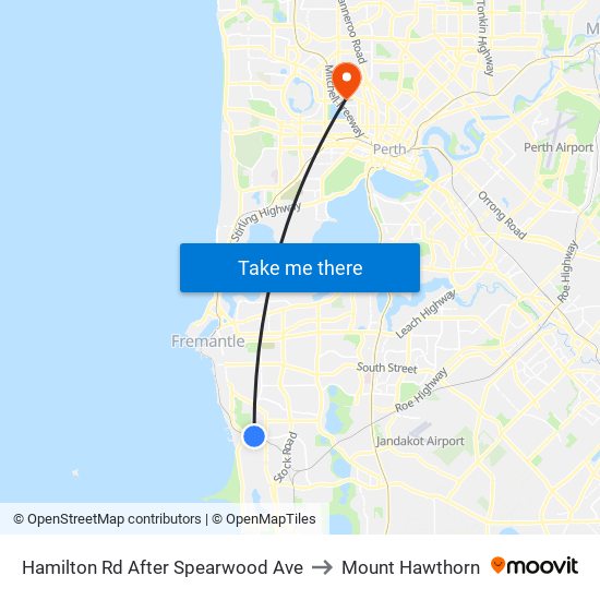 Hamilton Rd After Spearwood Ave to Mount Hawthorn map