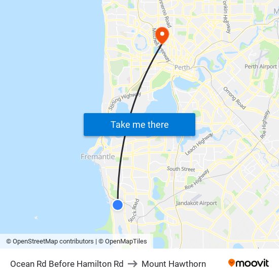 Ocean Rd Before Hamilton Rd to Mount Hawthorn map