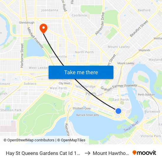 Hay St Queens Gardens Cat Id 143 to Mount Hawthorn map