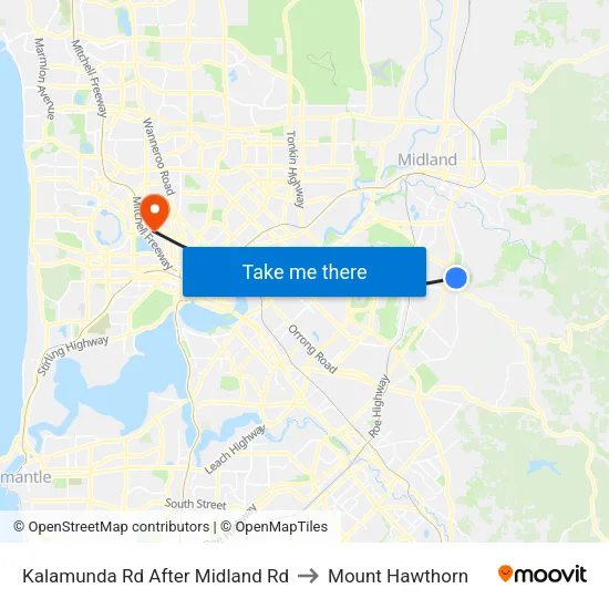 Kalamunda Rd After Midland Rd to Mount Hawthorn map