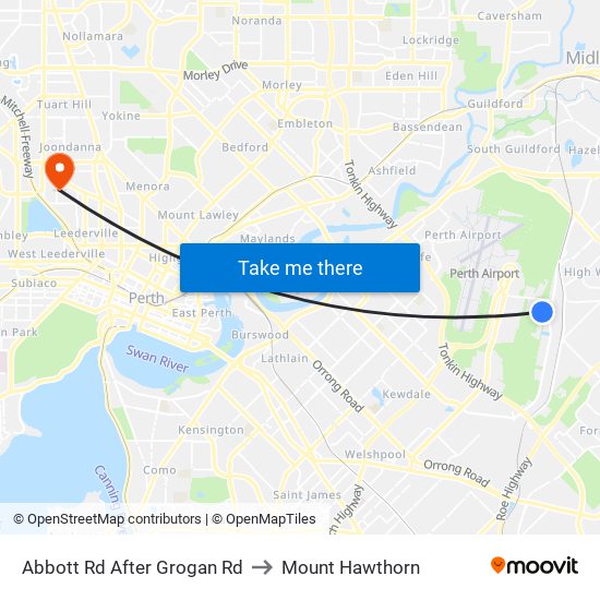 Abbott Rd After Grogan Rd to Mount Hawthorn map