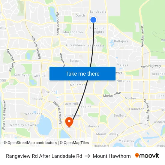 Rangeview Rd After Landsdale Rd to Mount Hawthorn map