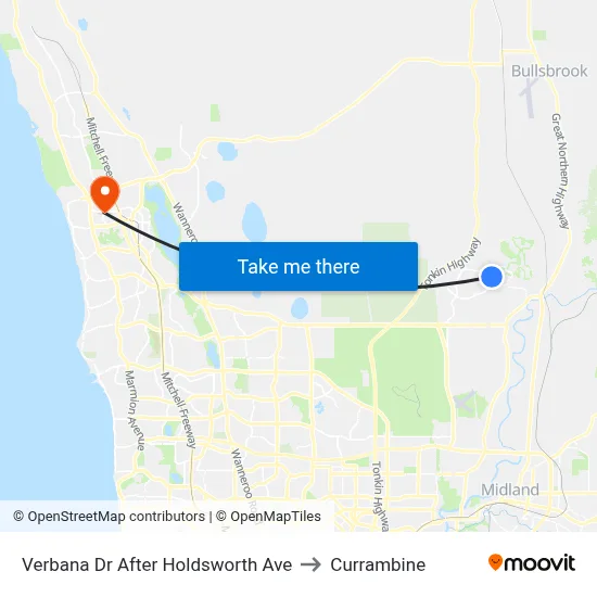 Verbana Dr After Holdsworth Ave to Currambine map