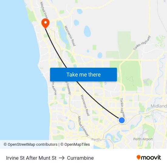 Irvine St After Munt St to Currambine map