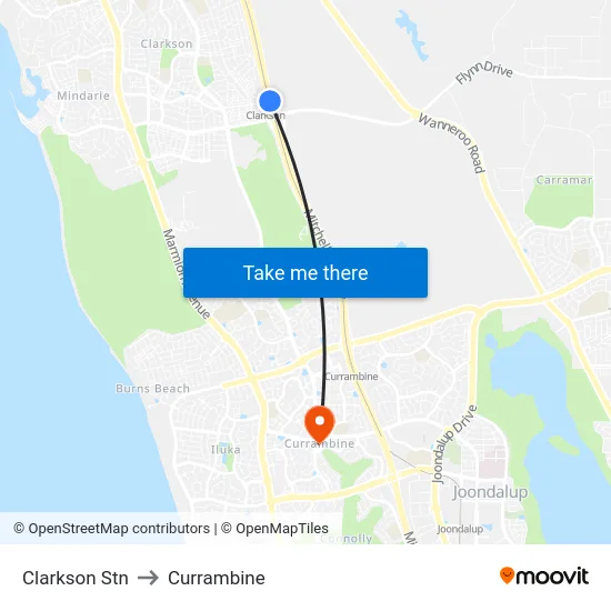 Clarkson Stn to Currambine map