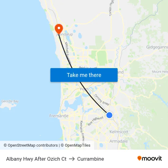 Albany Hwy After Ozich Ct to Currambine map