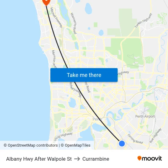 Albany Hwy After Walpole St to Currambine map