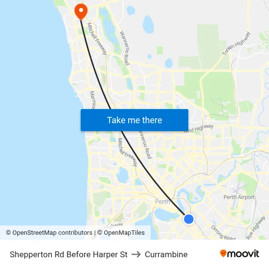 Shepperton Rd Before Harper St to Currambine map