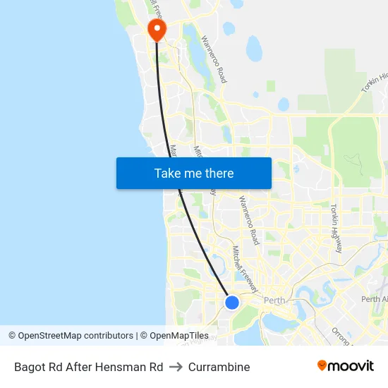 Bagot Rd After Hensman Rd to Currambine map