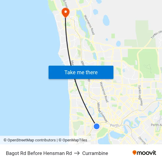 Bagot Rd Before Hensman Rd to Currambine map