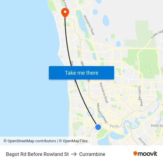 Bagot Rd Before Rowland St to Currambine map