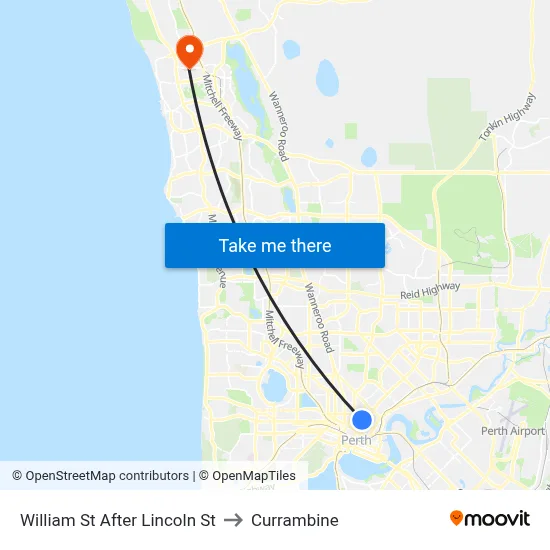 William St After Lincoln St to Currambine map