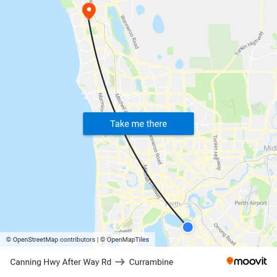 Canning Hwy After Way Rd to Currambine map