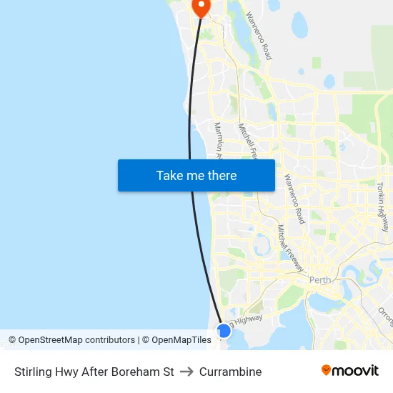 Stirling Hwy After Boreham St to Currambine map