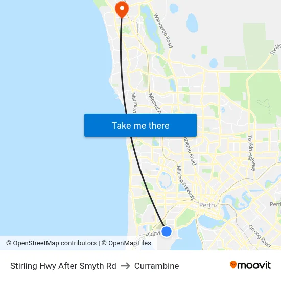 Stirling Hwy After Smyth Rd to Currambine map
