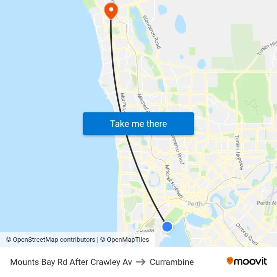 Mounts Bay Rd After Crawley Av to Currambine map