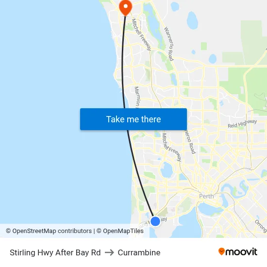 Stirling Hwy After Bay Rd to Currambine map