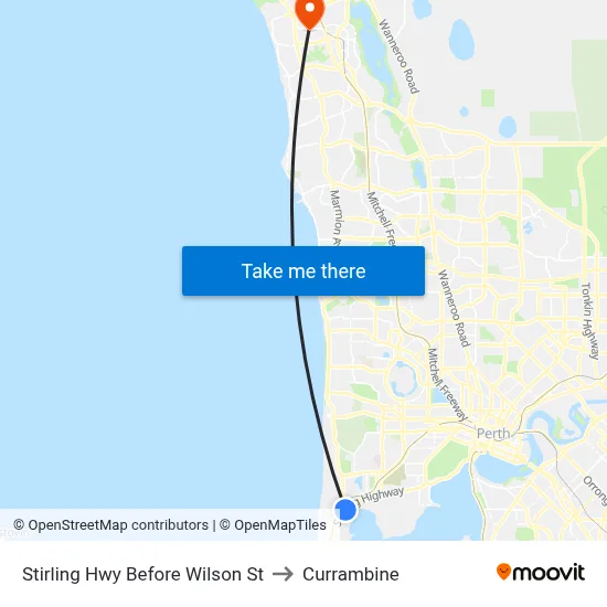 Stirling Hwy Before Wilson St to Currambine map