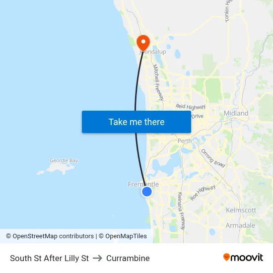 South St After Lilly St to Currambine map