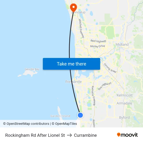 Rockingham Rd After Lionel St to Currambine map
