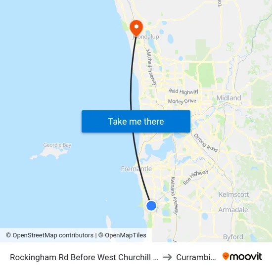 Rockingham Rd Before West Churchill Av to Currambine map