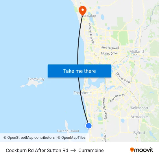 Cockburn Rd After Sutton Rd to Currambine map