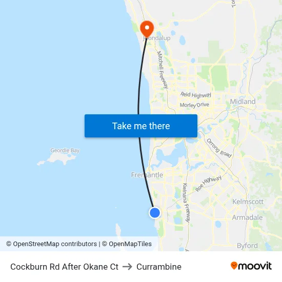 Cockburn Rd After Okane Ct to Currambine map