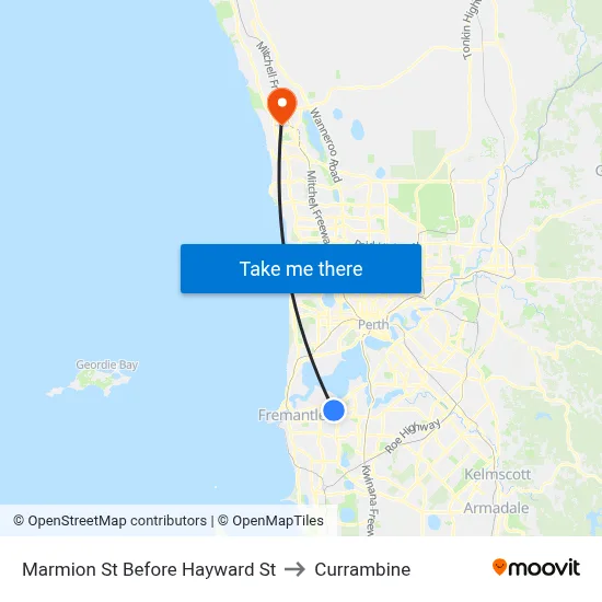 Marmion St Before Hayward St to Currambine map