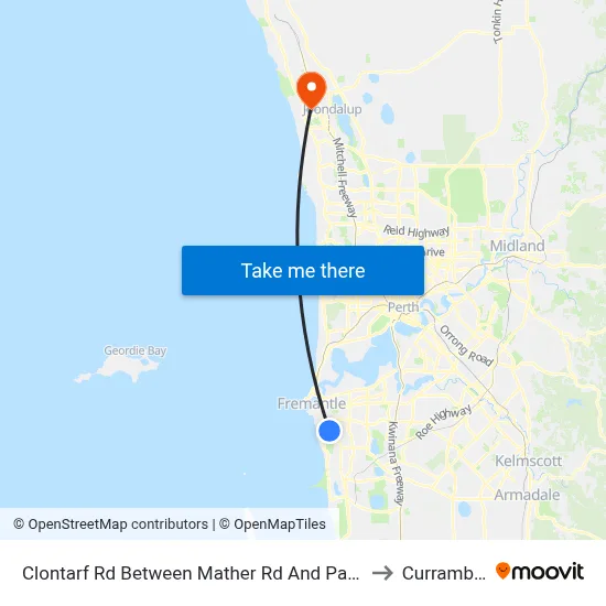 Clontarf Rd Between Mather Rd And Parnell Rd to Currambine map