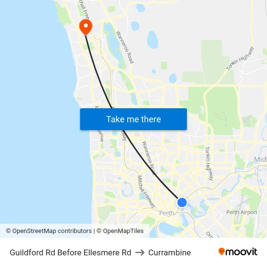 Guildford Rd Before Ellesmere Rd to Currambine map