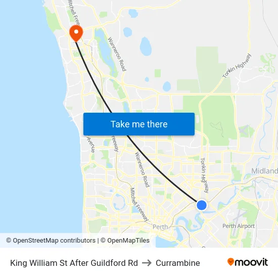 King William St After Guildford Rd to Currambine map