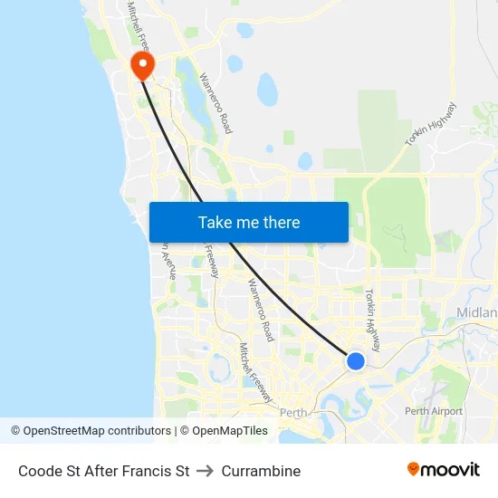 Coode St After Francis St to Currambine map