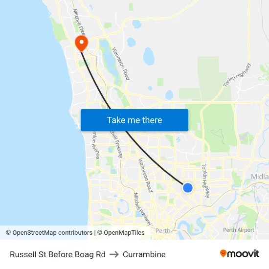 Russell St Before Boag Rd to Currambine map