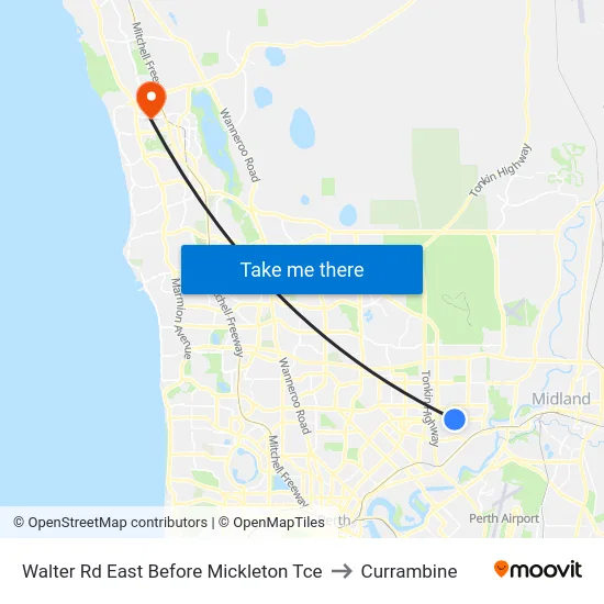 Walter Rd East Before Mickleton Tce to Currambine map