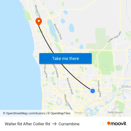 Walter Rd After Collier Rd to Currambine map