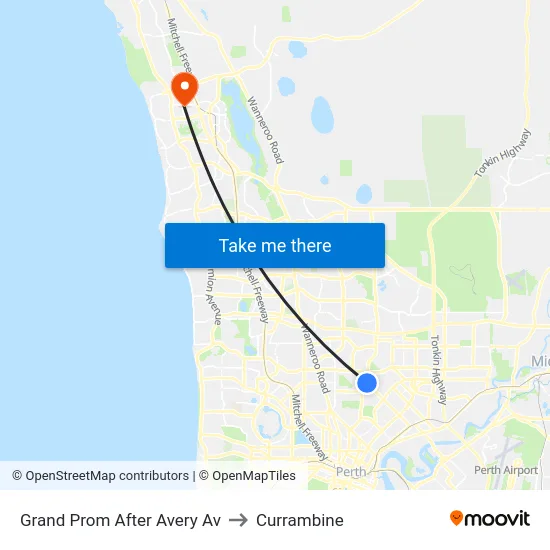 Grand Prom After Avery Av to Currambine map