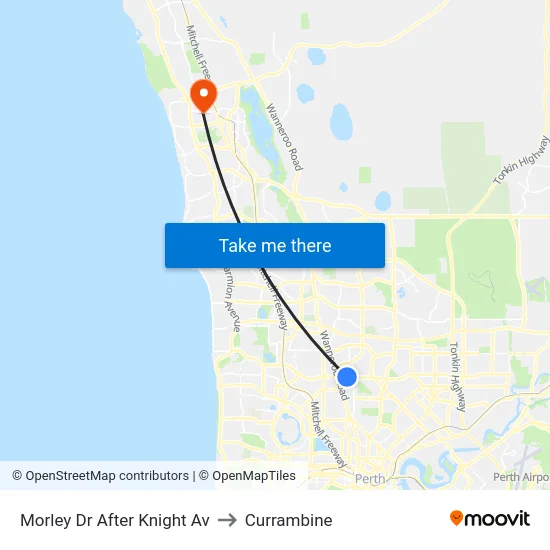 Morley Dr After Knight Av to Currambine map