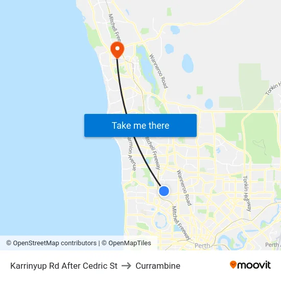 Karrinyup Rd After Cedric St to Currambine map