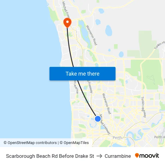 Scarborough Beach Rd Before Drake St to Currambine map
