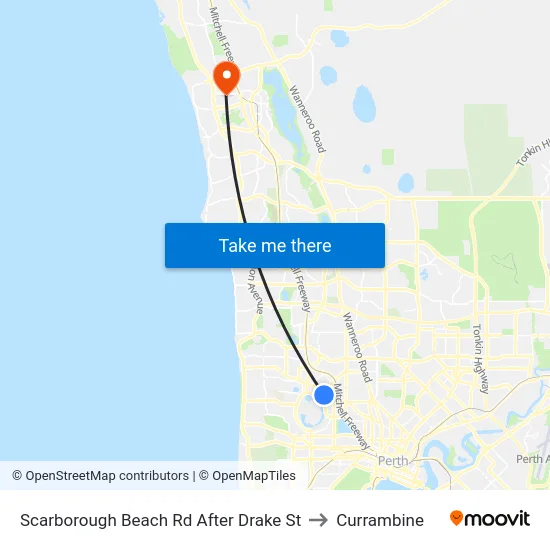 Scarborough Beach Rd After Drake St to Currambine map
