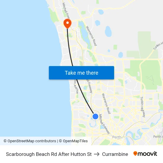 Scarborough Beach Rd After Hutton St to Currambine map