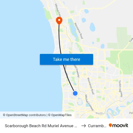 Scarborough Beach Rd Muriel Avenue Cat Id 8 to Currambine map
