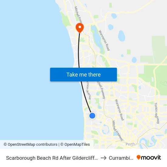 Scarborough Beach Rd After Gildercliffe St to Currambine map
